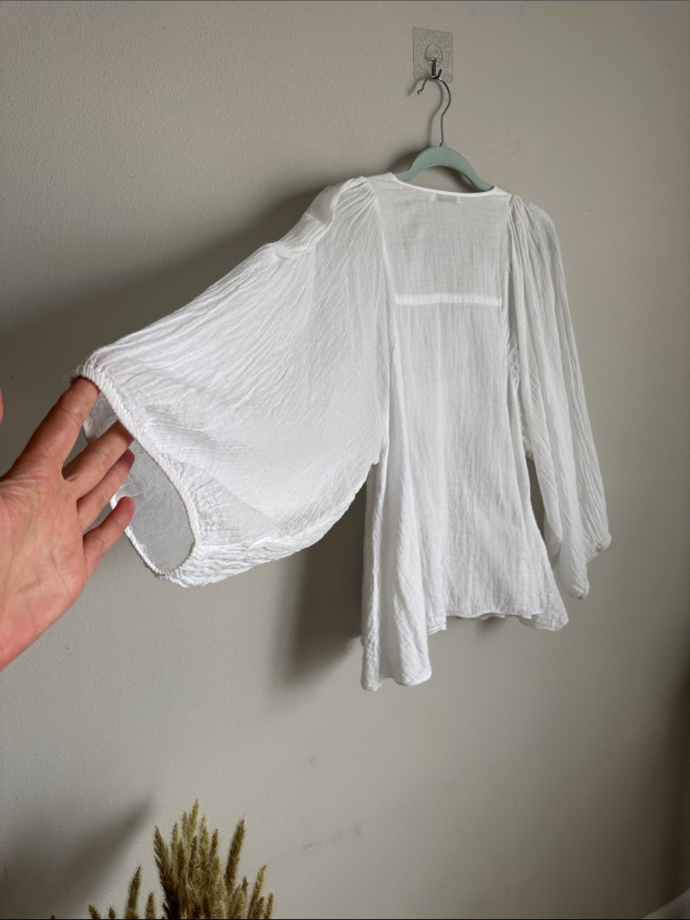 Mes Demoiselles Paris Ania White  Boho Peasant Blouse Coin Embellished Size 38 - Picture 13 of 13